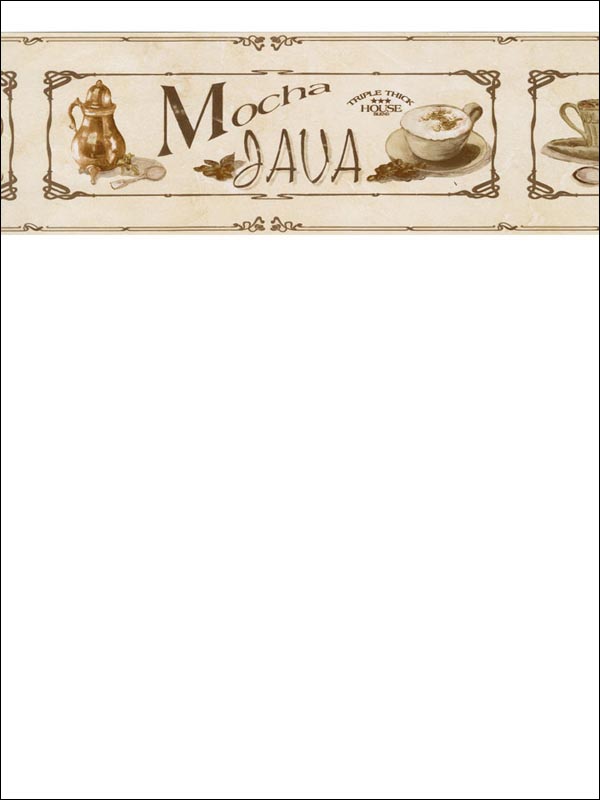 Coffee Border FK78456 by Norwall Wallpaper for sale at Wallpapers To Go