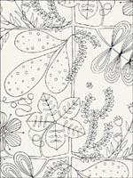 Blommen Noir and Blanc Wallpaper 5007490 by Schumacher Wallpaper for sale at Wallpapers To Go