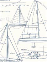 Yacht Blueprint Wallpaper YC61322 by Wallquest Wallpaper for sale at Wallpapers To Go