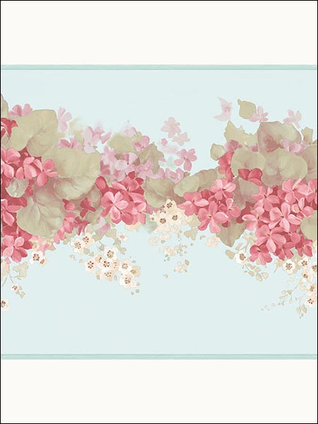 Floral Hydrangea Border PP79470DC by Norwall Wallpaper for sale at Wallpapers To Go