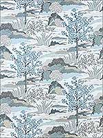 Daintree Aqua Fabric F985043 by Thibaut Fabrics for sale at Wallpapers To Go