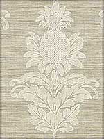 Pineapple Grove Brown Damask Wallpaper PS40706 by Kenneth James Wallpaper for sale at Wallpapers To Go