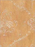 Regal Damask Ochre Yellow Wallpaper CH22566 by Patton Norwall Wallpaper for sale at Wallpapers To Go