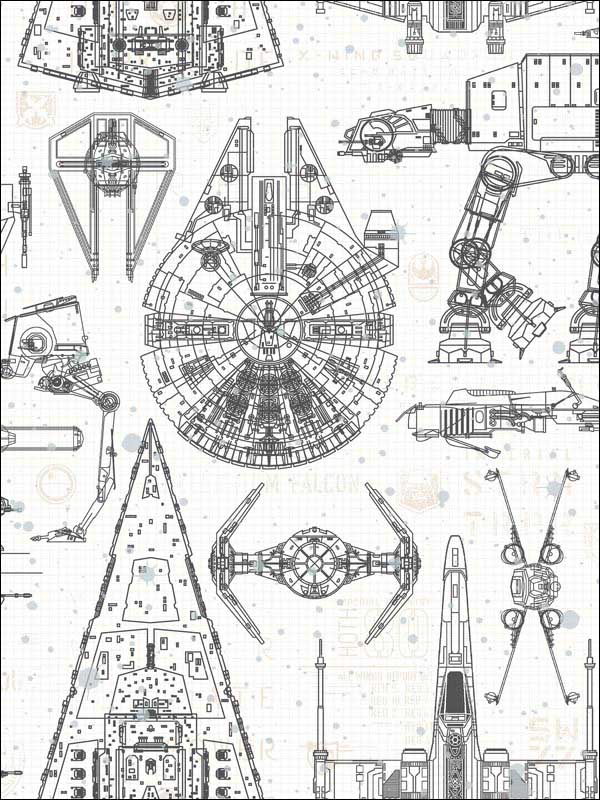 wallpaper sample for York RMK11036WP Star Wars Blueprint Peel And Stick Wallpaper
