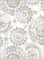 Bohemian Tan Blue Peel And Stick Wallpaper RMK9122WP by York Wallpaper for sale at Wallpapers To Go