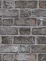 Farmhouse Brick Black Charcoal Carbon Wallpaper FH37519 by Patton Norwall Wallpaper for sale at Wallpapers To Go