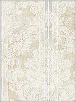 Imperial Damask Soft Beige White Wallpaper RM60302 by Casa Mia Wallpaper for sale at Wallpapers To Go