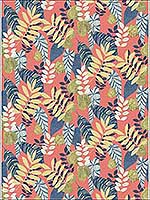 Tropicana Leaves Redwood Olive Washed Denim Fabric RY32006F by Seabrook Wallpaper for sale at Wallpapers To Go