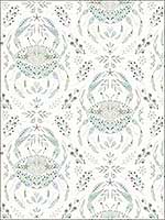 Annapolis Teal Crustation Wallpaper 312013642 by Chesapeake Wallpaper for sale at Wallpapers To Go