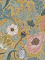 Anemone Mustard Floral Wallpaper 294833002 by A Street Prints Wallpaper for sale at Wallpapers To Go