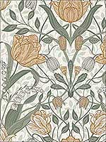 Tulipa Green Floral Wallpaper 294833006 by A Street Prints Wallpaper for sale at Wallpapers To Go