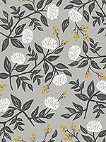 Peonies Gray Wallpaper RI5152 by Rifle Paper Co Wallpaper for sale at Wallpapers To Go
