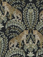 Jungle Leopard Black Green Wallpaper KT2205 by Ronald Redding Wallpaper for sale at Wallpapers To Go