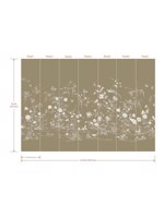 Flowering Vine Chino Brown 7 Panel Mural KT2263M by Ronald Redding Wallpaper for sale at Wallpapers To Go