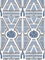 Aerial Garden Blue Wallpaper AT9600 by Anna French Wallpaper for sale at Wallpapers To Go