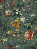 Claude Teal Floral Wallpaper 307305 by Eijffinger Wallpaper for sale at Wallpapers To Go