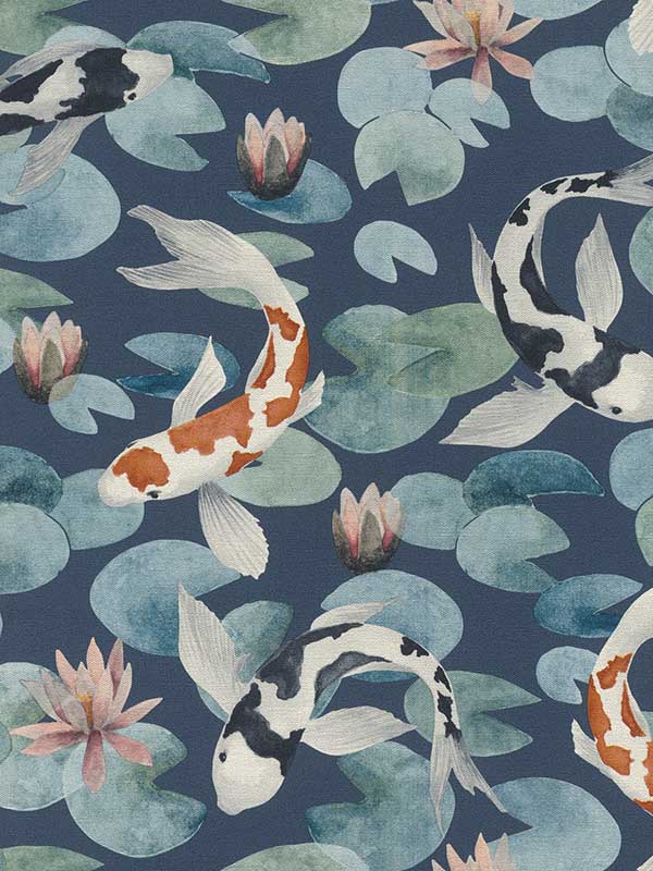 wallpaper sample for Advantage 4035409444 Nobu Blue Koi Fish Wallpaper