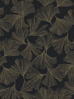 Ginkgo Toss Black Wallpaper DD3742 by Antonina Vella Wallpaper for sale at Wallpapers To Go