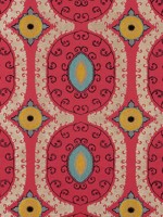 Castile Embroidery Red Fabric AW72973 by Anna French Fabrics for sale at Wallpapers To Go