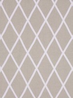 Tarascon Trellis Applique White on Natural Fabric AW78709 by Anna French Fabrics for sale at Wallpapers To Go