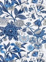 Cleo Blue and White Fabric AF9621 by Anna French Fabrics for sale at Wallpapers To Go