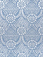 Chamomile Blue and White Fabric F914314 by Thibaut Fabrics for sale at Wallpapers To Go