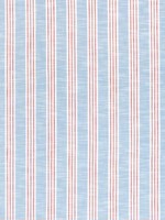 Southport Stripe Sky and Red Fabric W73489 by Thibaut Fabrics for sale at Wallpapers To Go