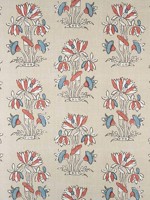 Lily Flower Beige and Sunbaked Fabric F913206 by Thibaut Fabrics for sale at Wallpapers To Go