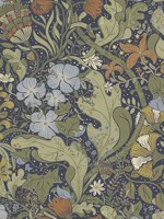 Elise Indigo Nouveau Gardens Wallpaper WTG-242594 by A Street Prints Wallpaper for sale at Wallpapers To Go