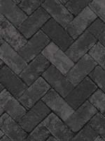 Herringbone Brick Black Wallpaper WTG-250265 by Galerie Wallpaper for sale at Wallpapers To Go