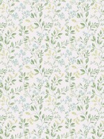 Spring leaf trail Green Blue Wallpaper WTG-250296 by Galerie Wallpaper for sale at Wallpapers To Go