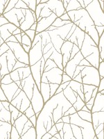 Trees Silhouette White and Gold Wallpaper WTG-254132 by Antonina Vella Wallpaper for sale at Wallpapers To Go