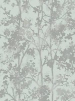 Shimmering Foliage Spa and Silver Wallpaper WTG-254137 by Antonina Vella Wallpaper for sale at Wallpapers To Go