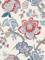 Bernadette Linen French Blue Antique Ruby Fabric WTG-255567 by Seabrook Wallpaper for sale at Wallpapers To Go
