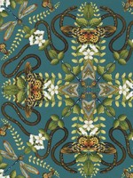 Emerald Forest Teal Wallpaper WTG-259464 by Clarke and Clarke Wallpaper for sale at Wallpapers To Go