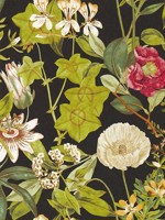 Passiflora Noir Wallpaper WTG-259564 by Clarke and Clarke Wallpaper for sale at Wallpapers To Go