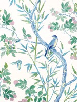 Claire Blue and Green Fabric WTG-263712 by Thibaut Fabrics for sale at Wallpapers To Go