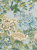 Peony Garden Spa Blue Fabric WTG-263717 by Thibaut Fabrics for sale at Wallpapers To Go