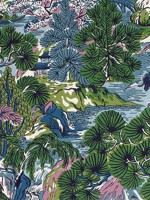 Pagoda Trees Lavender and Blue Fabric WTG-263721 by Thibaut Fabrics for sale at Wallpapers To Go