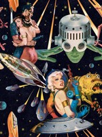 Other World Blue Red Yellow Wallpaper WTG-264541 by Mind the Gap Wallpaper for sale at Wallpapers To Go