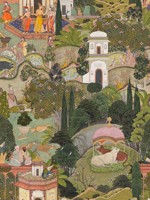 Gardens Of Jaipur Green Taupe Pink Brown Wallpaper WTG-265132 by Mind the Gap Wallpaper for sale at Wallpapers To Go