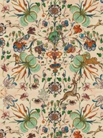 The Deer Stalker Taupe Green Red Blue Wallpaper WTG-265160 by Mind the Gap Wallpaper for sale at Wallpapers To Go