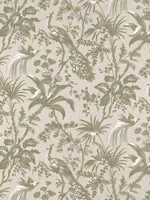 Peacock Toile Green on Natural Fabric WTG-266781 by Anna French Fabrics for sale at Wallpapers To Go