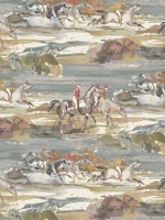 Morning Gallop Blue Sand Wallpaper WTG-267033 by Mulberry Home Wallpaper for sale at Wallpapers To Go