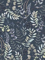 Olivia Botanical Navy Blue Wallpaper WTG-272444 by Veer Decor Wallpaper for sale at Wallpapers To Go