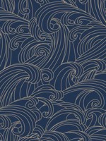 Big Wave Blue Wallpaper WTG-272645 by Veer Decor Wallpaper for sale at Wallpapers To Go
