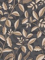 Tranquil Leafy Vine Black and Beige Wallpaper WTG-272970 by Veer Decor Wallpaper for sale at Wallpapers To Go