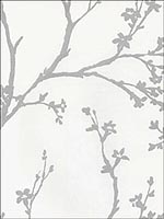 Twiggy Silver Wallpaper 5003340 by Schumacher Wallpaper for sale at Wallpapers To Go