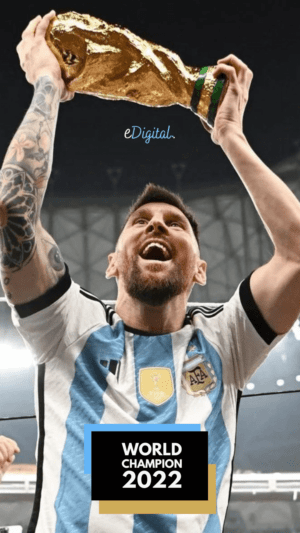 Messi Lifting World Cup Wallpaper